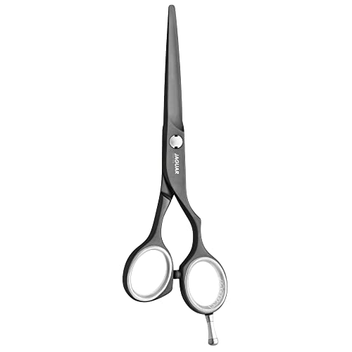 JAGUAR Haarschere DIAMOND E CF 5.0" | Friseurschere im Offset-Design | antiallergene mattschwarze Ceramic-Fusion-Titanbeschichtung | Made in Germany