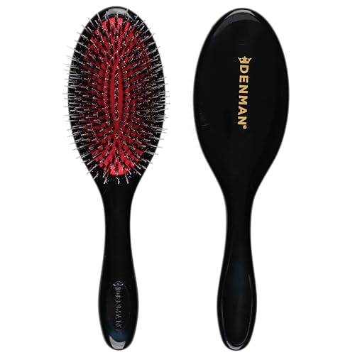 Denman Boar Bristle Hair Brush – Smoothing & Shine Enhancing for Slick Back Styles, Curl Defining & Detangling. D81M Hairbrush with Natural Bristles for all Hair Types for Women & Men