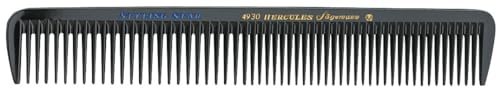 HERCULES SÄGEMANN - 4930 Kamm | Hochwertiger 7,5 Zoll Haarschneidekamm mit dauerhaft extraweiter Zahnteilung | Vereinfacht Haare schneiden mit Messer, Schere und Haarschneidemaschine | Farbe: Schwarz