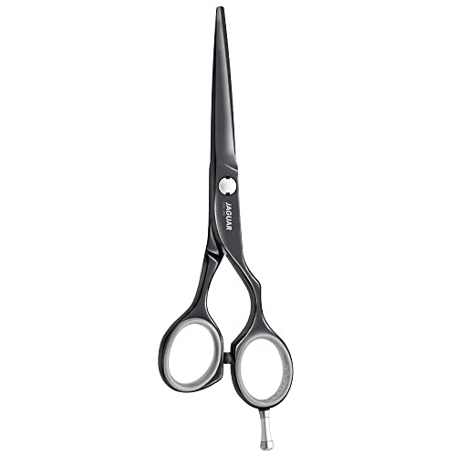 JAGUAR Haarschere DIAMOND E TITAN 5.5" | Friseurschere im Offset-Design | antiallergene schwarze Titan-Hochglanzbeschichtung | Made in Germany